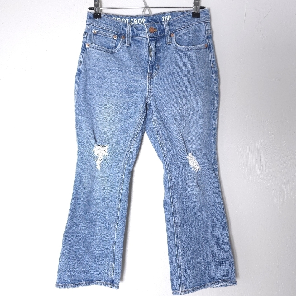 J. Crew Demi Boot Cut Crop 2P Billie medium Wash Jeans